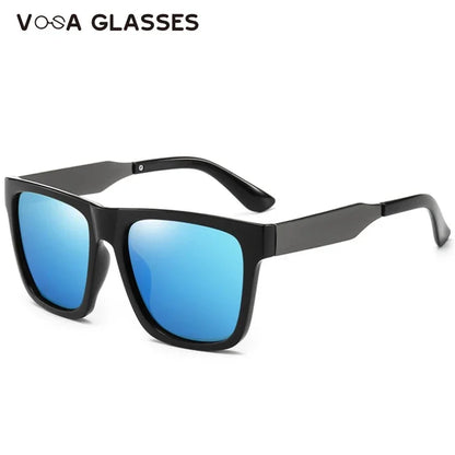 Retro Square Polarzied Men's Sunglasses For Driving High Quality UV400 Oversized Sunglass Male Fashionable Wide Leg Sun Glasses