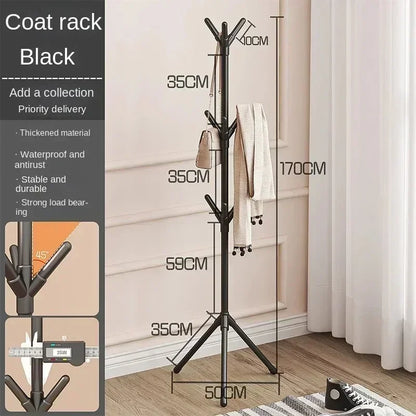 Multi Hook Clothes Rack Stand Tree Branch Shape Mobile and Convenient Coat Rack for Home Living Room Dormitory Clothing Storage