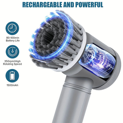 Electric Rotary Scrubber, Electric Cleaning Brush 9 In 1 Handheld Kitchen Cleaning Cordless Rotary Scrubber