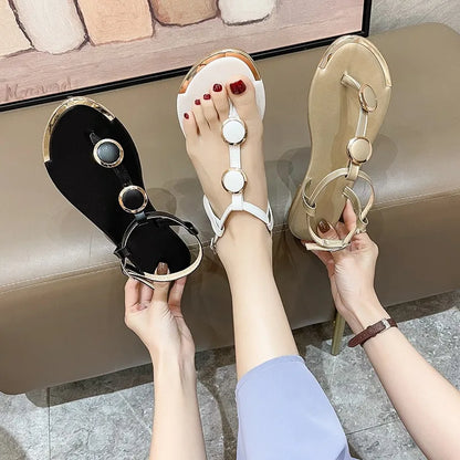 Women Sandals Summer Casual Roman Flat Sandals Flip Flops Open Toe Daily Sandals Women Luxury Designer Fashion Shoes for Women