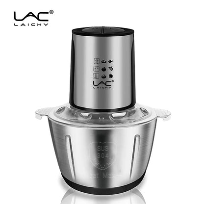 LAC Household 2l Capacity Stainless Steel Container Electric Food Processor For Minced Meat Vegetables Garlic Meat Grinder