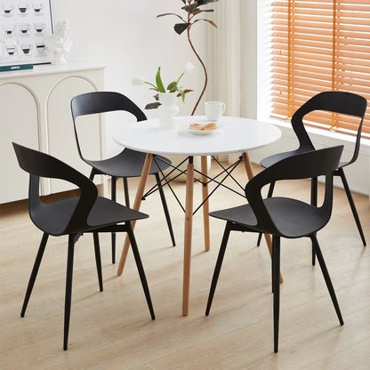 Set of 6 Scandinavia Dining Chairs for Dining Room Furniture Chair Nordic Designer Creative Household Backrest Chair White/Black