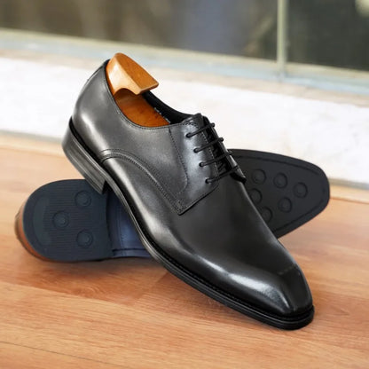 Flat Men Formal Shoes Luxury Genuine Leather Handmade High Quality Square Toe Lace Up New Business Party Social Shoes