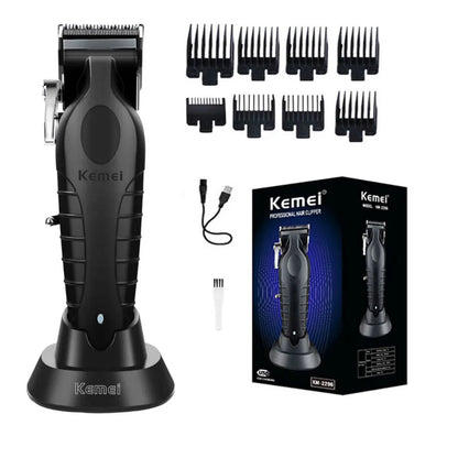 KM2296 Kemei Original Professional Rechargeable Hair Trimmer Adjustable Hair Clipper USB Carving Barber Salon