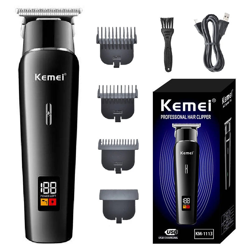 Kemei professional Hair & Beard Trimmer For Men Electric Hair Clipper Rechargeable Hair Cutting Machine Powerful Haircut Lithium