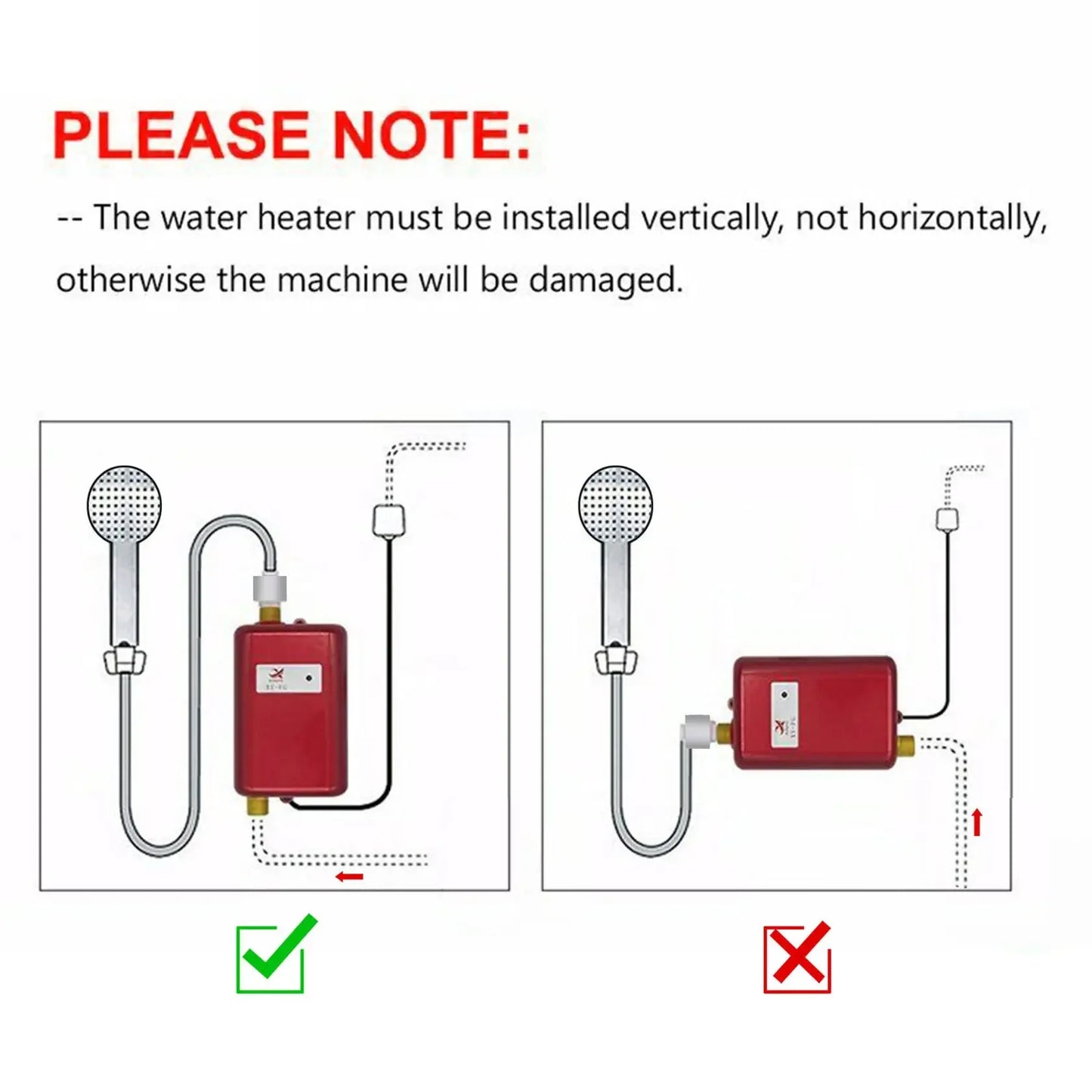 Instant Water Heater,3000W Mini Electric Tankless Hot Water Heater,Durable,Elegant and Fashionable for Bathroom Kitchen Washing