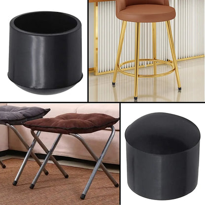 20pcs Round Chair Leg End Cap PVC Anti-Slip Furniture Leg Covers Black Floor Protector Pads Anti-Scratch Rubber Table Feet Tips