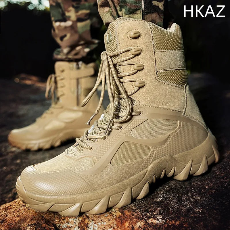 Men's Boots Comfortable Breathable Wear-Resistant Non-slip Outdoor Field Training Boots Spring and Autumn Main Push Large Size