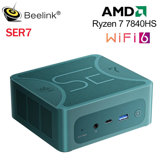 Beelink  SER7 R7 7840HS 32G 1T SER5 Max AMD Ryzen 7 5800H 16GB 500GB NVME SSD SER5 5560U SER5 Pro 5700U Mini PC Gaming Computer