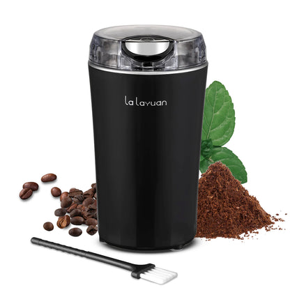 Coffee Bean Grinder Electric, Food Processor, Food Mixer, 200W Powerful Spice Grinder Electric, 12 Cups/2.7oz,with Brush,Black