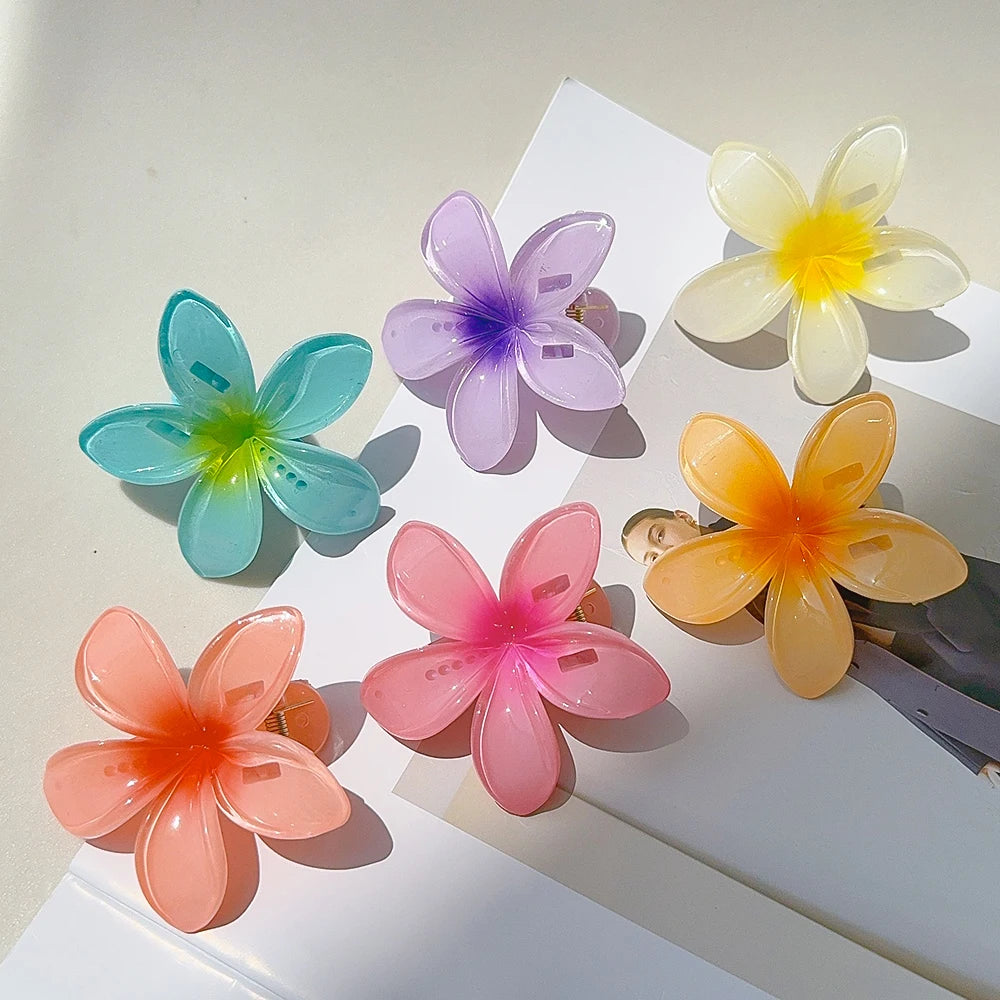 1/18pcs Gradient Flower Hair Claws Clip Egg Flower Hair Clips Flower Large Hair Clip Shark Hairpin for Women Fashion Accessories