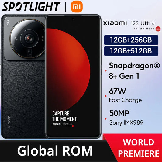 Xiaomi 12S Ultra Global ROM Smartphone 256GB/512GB Snapdragon  8+ Gen 1 Octa Core 50MP Leica lens 120Hz 6.73 2K AMOLED Display