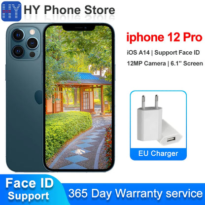 Apple iPhone 12 pro 128GB/256GB ROM Unlocked A14 Bionic Chip With Face ID 6.1" 2532 x 1170 OLED Screen12MP Camera