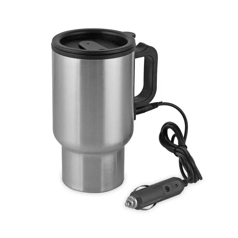 12V 450ml Electric Water Kettle Stainless Steel Car Heating Cup Coffee Tea Car Cup Mug Travel Water Coffee Milk Thermal Mug