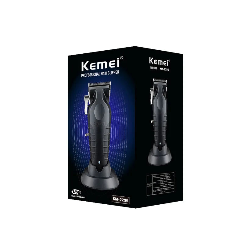 KM2296 Kemei Original Professional Rechargeable Hair Trimmer Adjustable Hair Clipper USB Carving Barber Salon