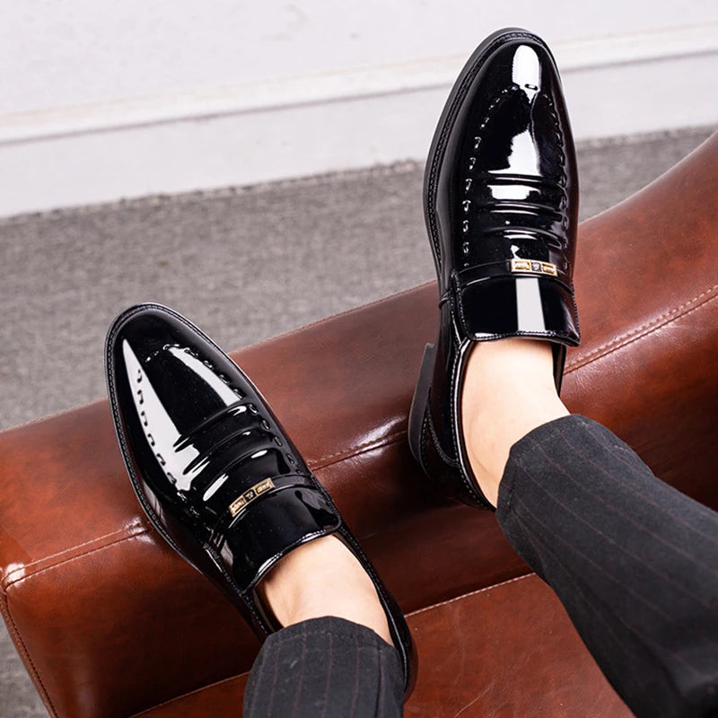 Patent Leather Men Dress Shoes Classic Formal Leather Shoes for Men Formal Office Work Shoes Men Party Oxfords Business Shoes