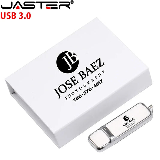 Free LOGO Leather USB3.0 Flash Drive 4GB 8GB 16GB 32GB 64GB 128GB High Speed Pen Drives Real Capacity Memory Stick Wedding Gifts