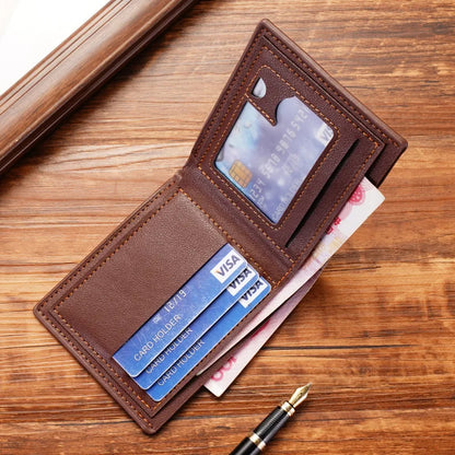 Men Short Bifold Faux Leather Masculina Billetera Credit ID Card Holder Wallet Billfold Purse Clutch Solid Hombre Business Slim