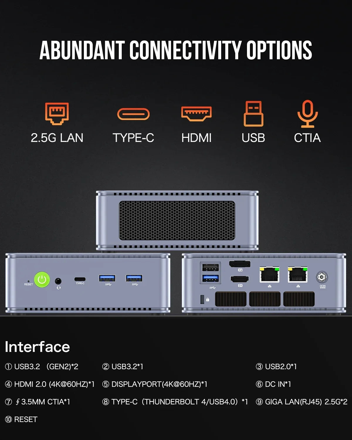 GMKtec K6 MINI PC AMD Ryzen 7 7840HS Windows 11 Pro DDR5 NVME SSD PCIE WIFI6 BT5.2 2*2.5G Lan Desktop Mini PC Gaming Computer