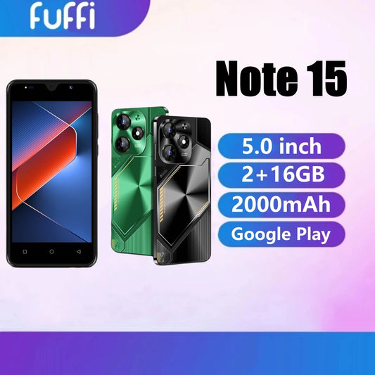 FUFFI-Note 15,Smartphone Android,5.0 inch,2+16GB,2+8MP Camera,Mobile phones,Google Play Store,3G Network,Dual SIM,Cell phone