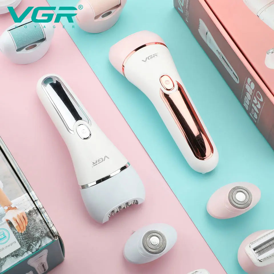 VGR Electric Women Epilator Female Shaver Leg Body Hair Removal Lip Chin Depilatory Lady Bikini Trimmer Facial Hair Remover