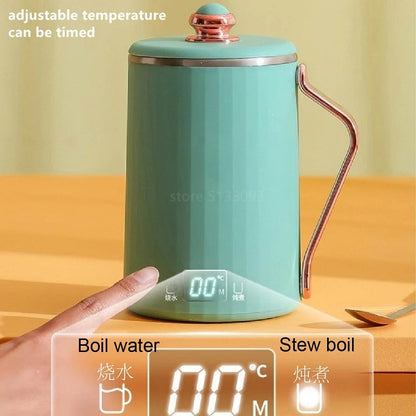 110V/220V MINI Electric Kettle Portable 450ML Heating Thermostat Electric Stew Cup Outdoor Traveling Heat Preservation Kettle