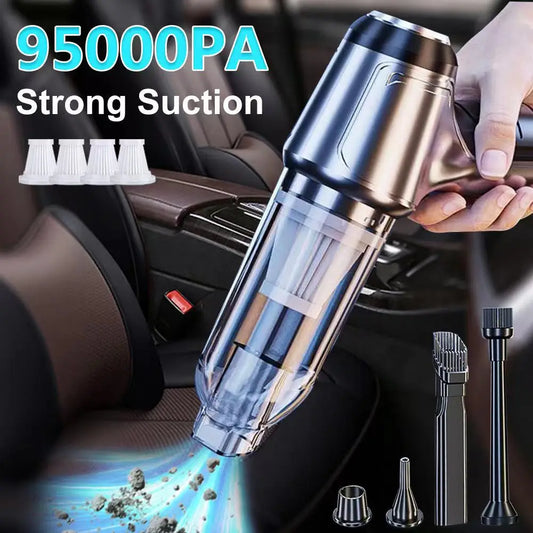 95000PA Car Vacuum Cleaner Strong Suction Wireless Mini Handheld Portable For Auto Home Desktop Powerful Cordless Vacuum Cleaner