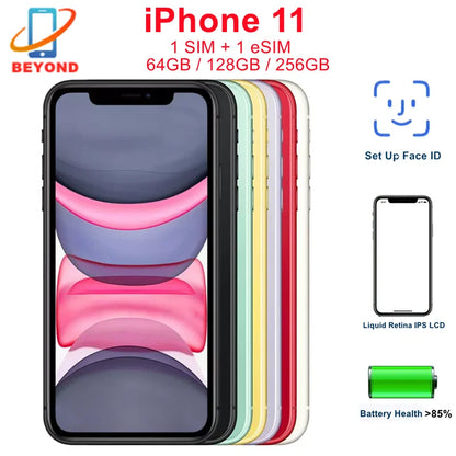 98% New Apple iPhone 11 64GB 128GB 256GB ROM 6.1" Original Liquid Retina IPS LCD 4GB RAM FACE ID A13 Genuine iPhone11 4G LTE