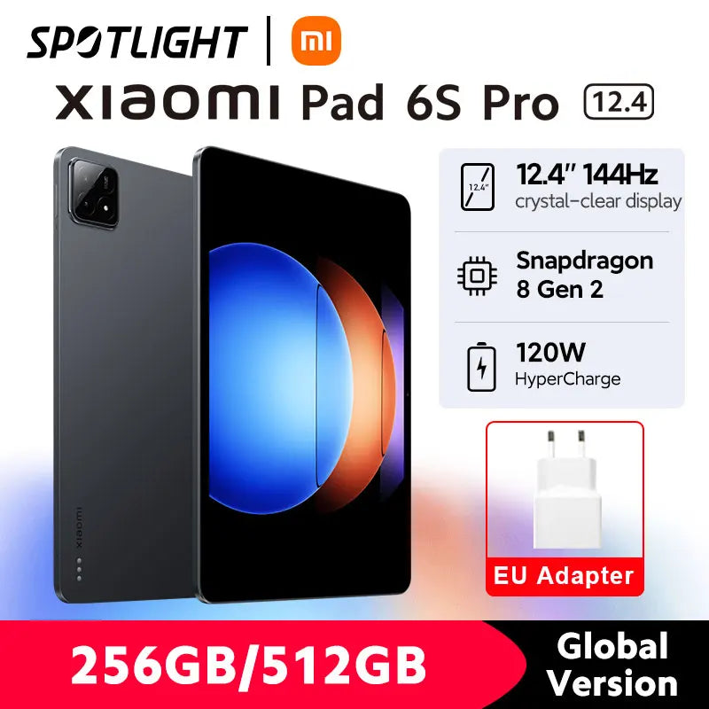 [World Premiere] Xiaomi Pad 6S Pro Global Version 12.4" 144Hz 3K crystal-clear display Snapdragon 8 Gen 2 Mobile Platform 120W