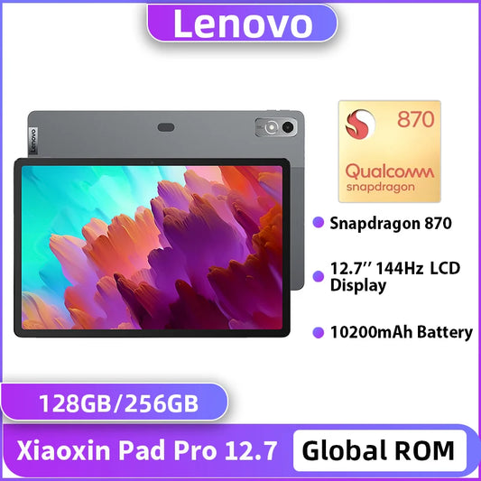 Global Firmware Lenovo Xiaoxin Pad Pro 12.7'' Snapdragon 870 128GB 256GB ROM LCD 144Hz Screen 10200mAh Large Battery PC Tablet