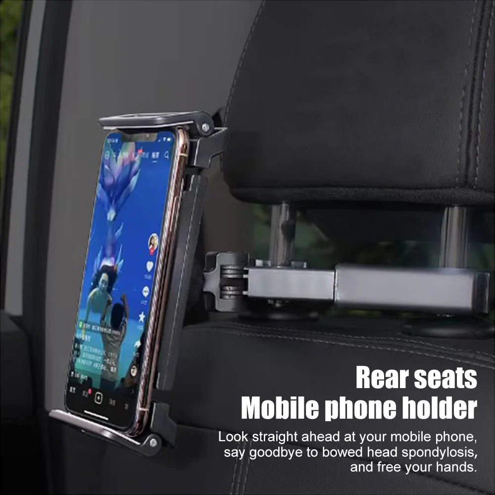 Car Headrest Tablet Mount Holder Clips 360 Degree Rotating Tablet Stand Auto Rear Seat Pillow Phone Support for iPad 4.7-12inch