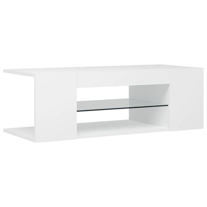 TV cabinet with white LED lights 90x39x30 cm