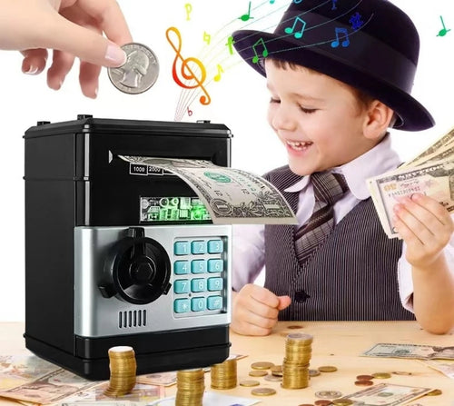 Money Box Piggy Bank ATM Password Automatic Electronic Piggy Cash Coin Saving Box ATM Bank Safe Box Deposit Banknote Gift