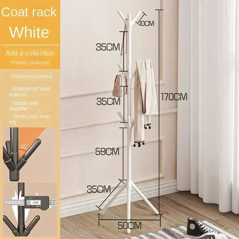 Multi Hook Clothes Rack Stand Tree Branch Shape Mobile and Convenient Coat Rack for Home Living Room Dormitory Clothing Storage