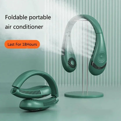 Xiaomi Portable Hanging Neck Fan 5000mAh Foldable Summer Air Cooling USB Rechargeable Bladeless Mute Neckband Fans for Sport