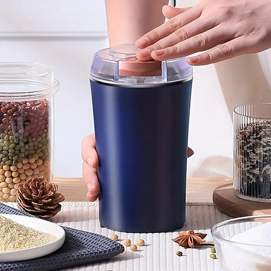 2024 New Portable Coffee Grinder Household Small Grain Grinder 8 Knife Stainless Steel Nut Bean Grain Grinding Mixer