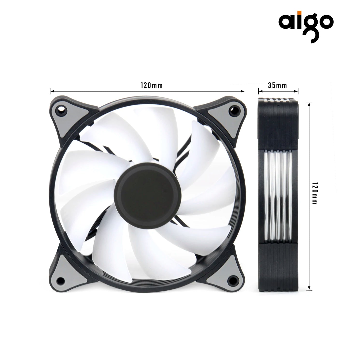 Aigo AR12PRO Computer Case Fan Ventoinha PC Unlimited Space 120mm RGB Fan 4pin PWM CPU Cooling Fan 3pin5v Argb 12cm Ventilador