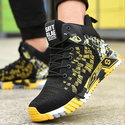 2023 New Fashion Men Work Safety Boots Anti-smash Work Sneakers Safety Shoes Men Indestructible Work Boots