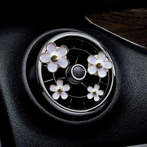 Car Outlet Vent Perfume Clips Conditioning Aromatherapy Freshener with Cute Flower Design