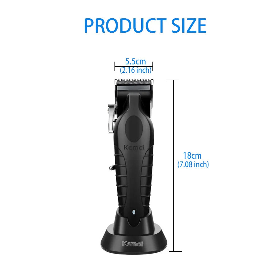 KM2296 Kemei Original Professional Rechargeable Hair Trimmer Adjustable Hair Clipper USB Carving Barber Salon