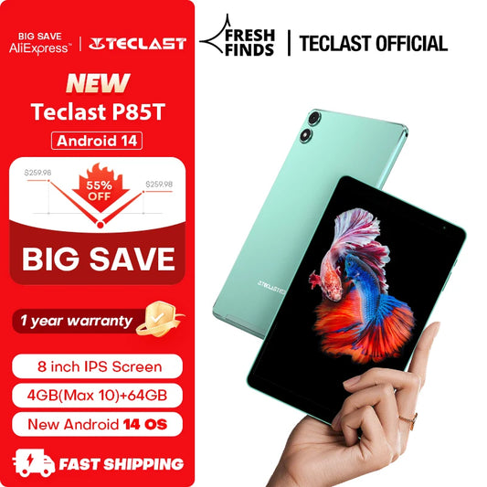 Teclast P85T Android 14 Tablet 8 Inch IPS 4+6GB RAM 64GB ROM A523 8-core Widevine L1 Wi-fi 6 Type-C 5000mAh Tablet PC Metal Body