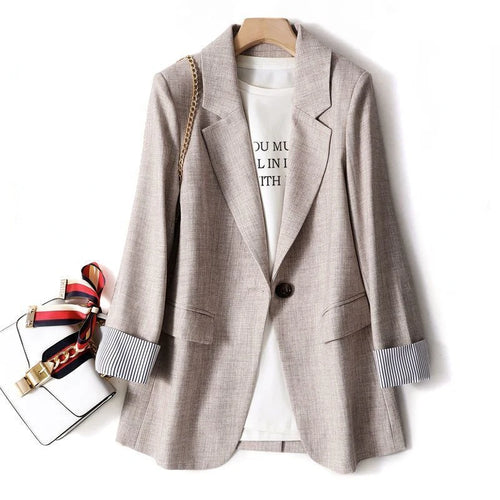 2023 Fashion Business Solid Blazer Women's Work Office Women's Long Sleeve Spring Casual Blazer New Women's Coat Jacket Korean