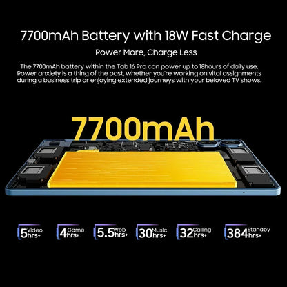 2024 Blackview Tab 16 Pro Tablet 11'' FHD+ Display 8GB+256GB 13MP 8MP Widevine L1 7700 mAh Battery Android 14 Tablet PC