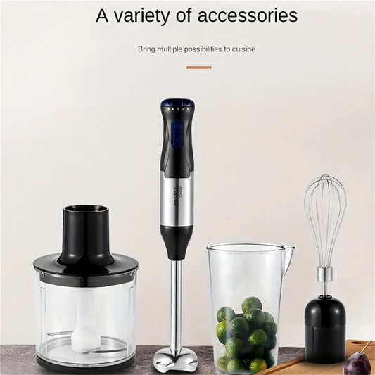 1000W 4-In-1 Handheld Blender Set,Immersion Blend,Including Multi-Function Stick,Whisk,Chopper And Beaker,For Food Processing