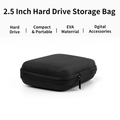 2.5'' Hard Disk Case Portable HDD Protection Bag for External 2.5 inch Hard Drive/Earphone/U Disk Hard Disk Drive Case Black