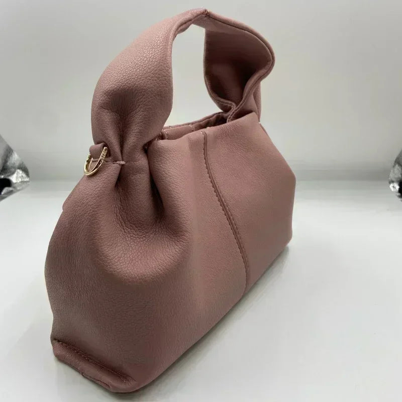 Cloud Bags for Women with Logo  Ladies Cowhide Simple Dumpling Shape Shoulder Handbag New French Luxury Brand Genuine Leather