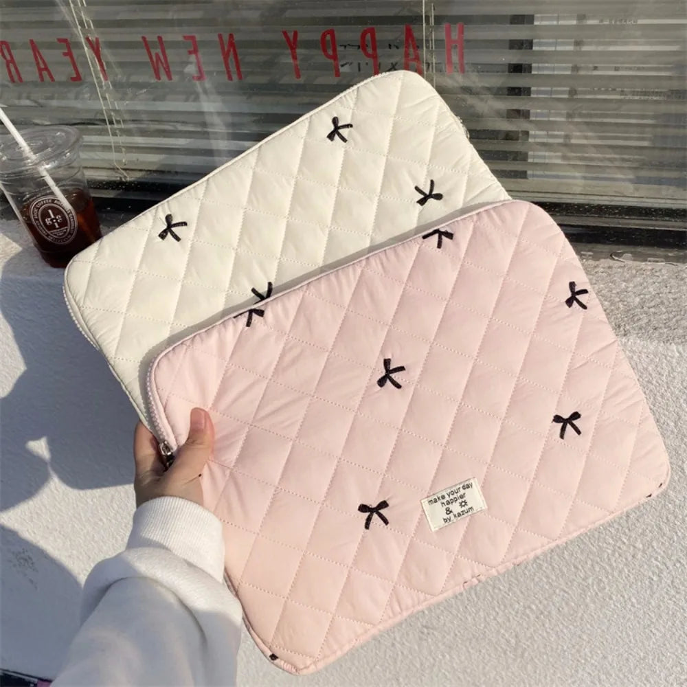 Fashion Bow Printing Nylon Laptop Bag 13 14 15 inch Laptop Sleeve 10 11 9.7 inch Tablet Bag Laptop Pouch Tablet Protective Case