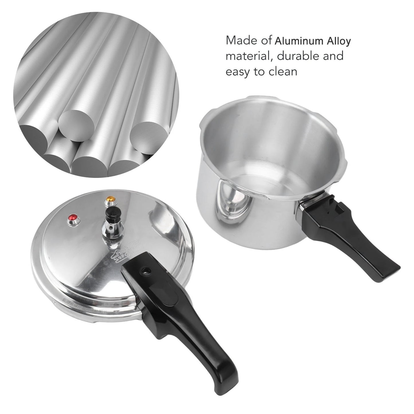 3 Liter Aluminium Alloy Pressure Cooker 18cm Bottom 3L Mini Pressure Cooker for Gas Stove 3L Aluminium Alloy Pressure Cooker