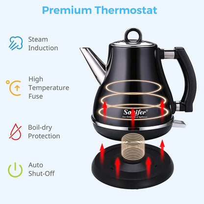 1.2L Colorful 304 Stainless Steel Electric Kettle 1500W Household 220V Quick Heating Electric Boiling Tea Pot Sonifer