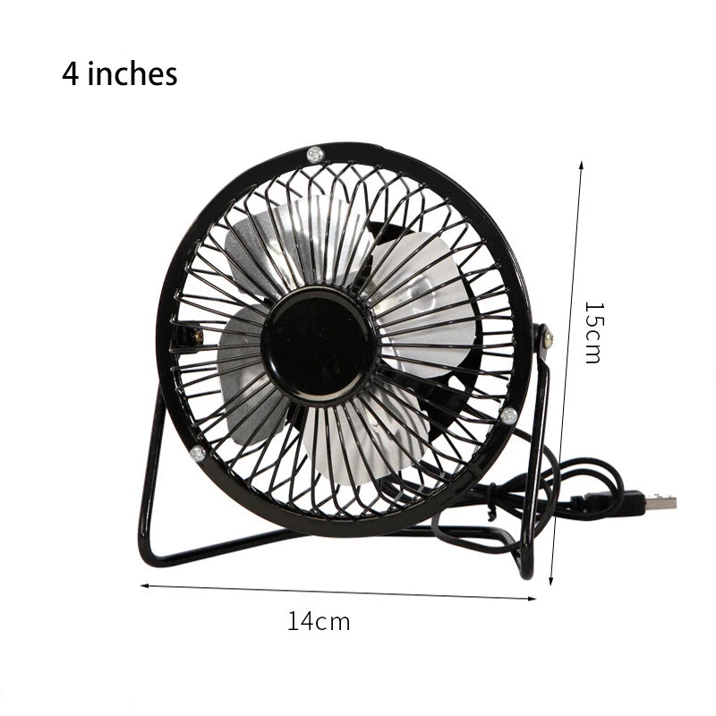 4 Inch Mini Fan USB Electric Fan Silent Home Office Dormitory Bed Bedside Desktop Mini Fan Cooler Portable Electric Fans Cooling